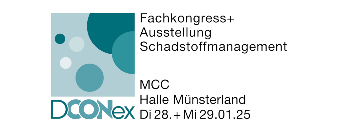 DCONex Banner mit Information zu dem Messestand der materia services GmbH